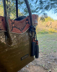 Midi Tote: Khaki Croc Print
