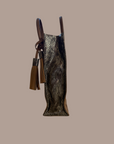 Wine Carrier: Tan & Cobra Print