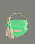 Husk Bag: Taupe & Green Croc Print