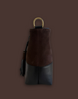 Mara Bucket: Black & Choc Suede