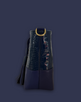 Mara Bucket: Indigo & Croc Print
