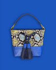 Mara Bucket: Electric Blue & Snake Print