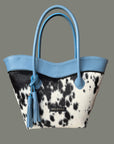 Midi Tote: Nguni & Sky Blue