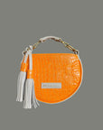 Husk Bag: Taupe & Papaya Croc Print