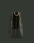 Mara Bucket: Green & Croc Print