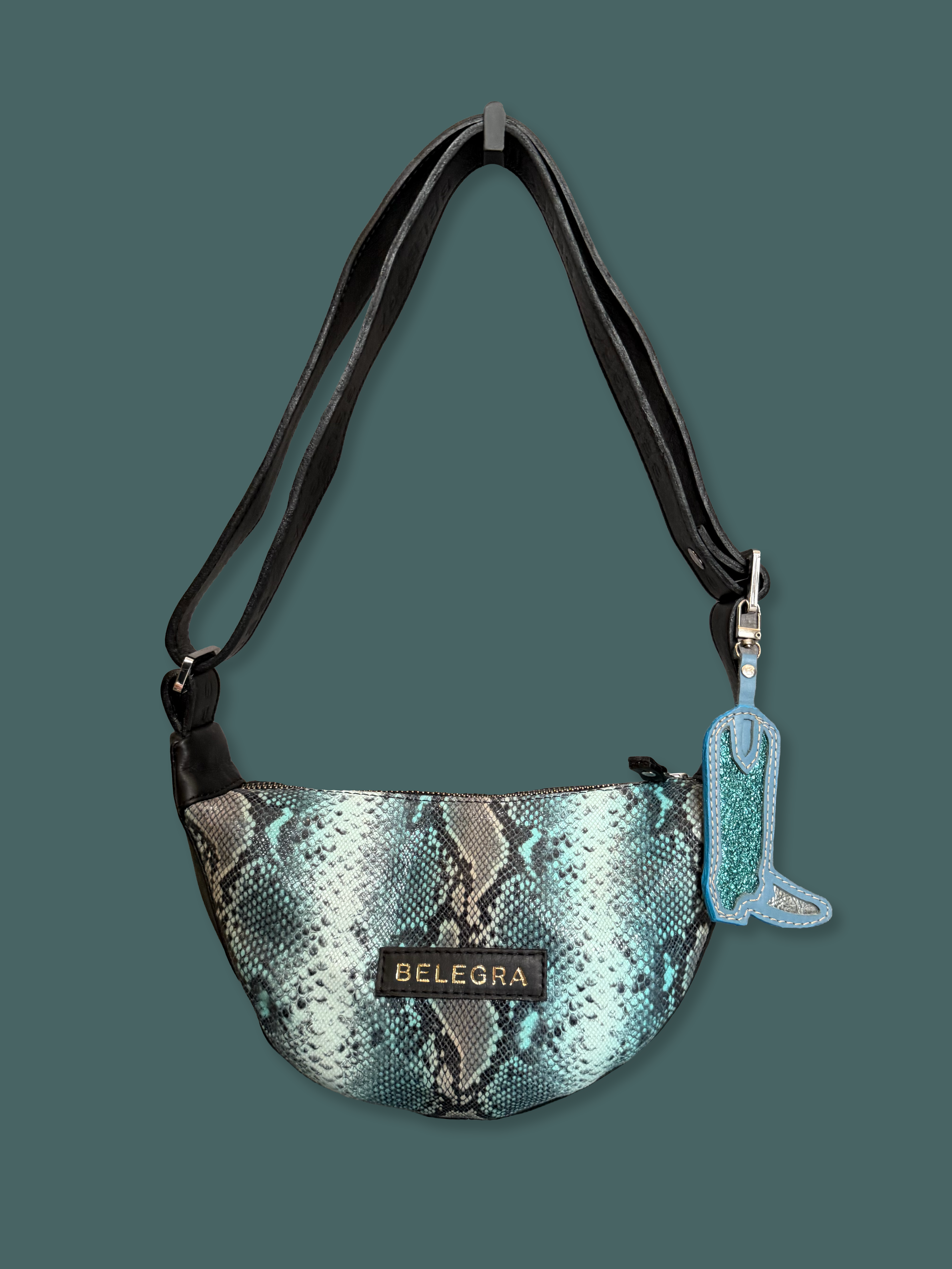 Echo Sling: Blue Snake Print &amp; Black