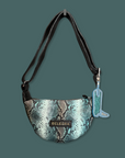 Echo Sling: Blue Snake Print & Black