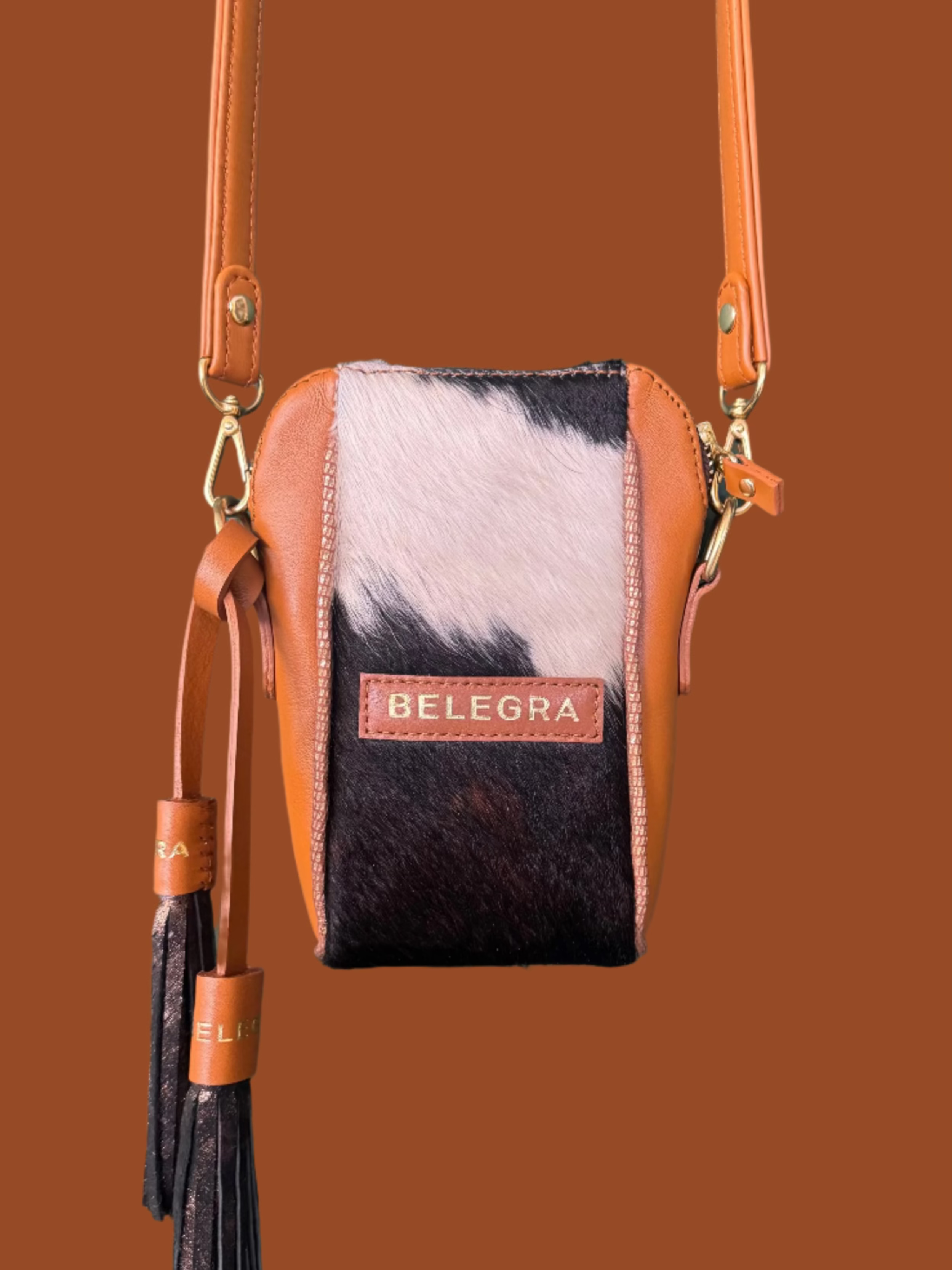 Crossbody Pouch Nguni &amp; Tan