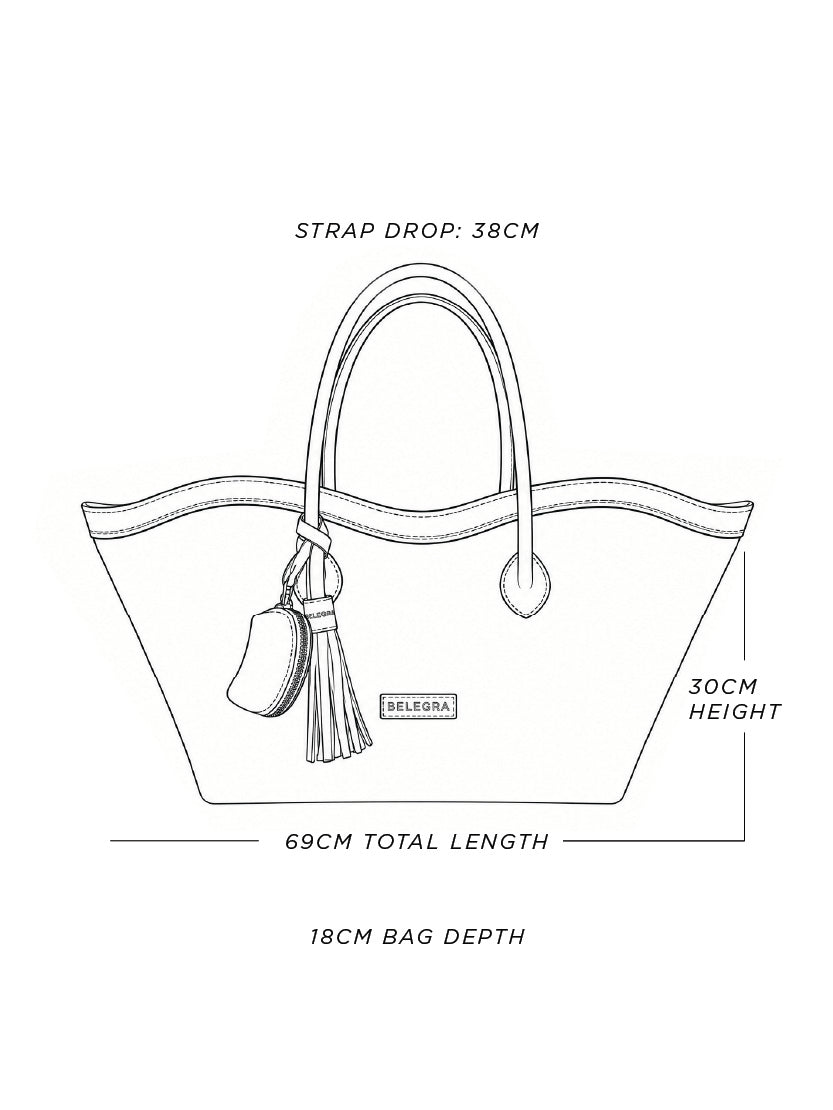 Le Brood Tote: Black Viper & Suede