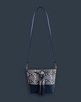 Mara Bucket: Snake Print & Navy