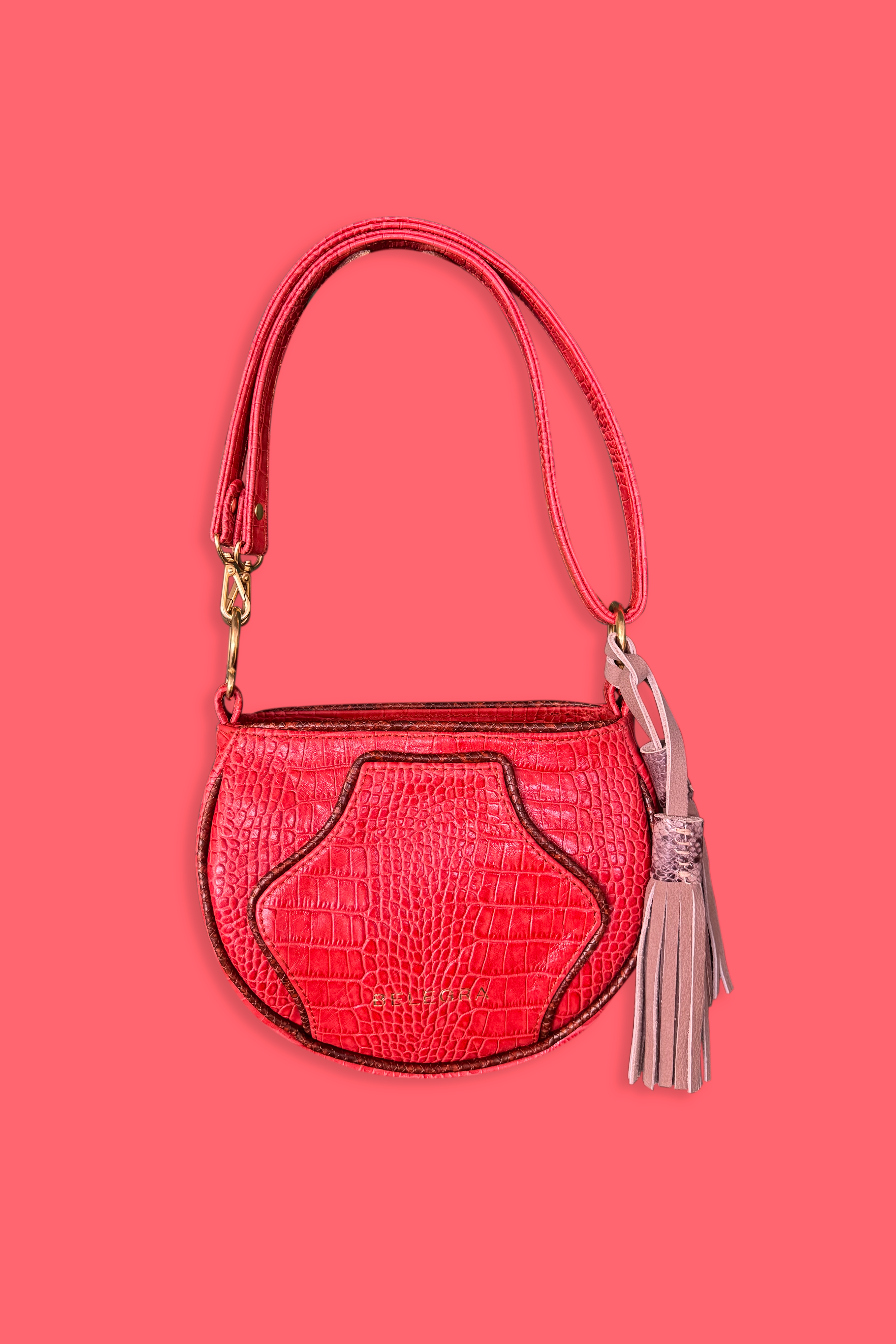 Husk Bag: Orange Croc Print &amp; Brown Snake Print