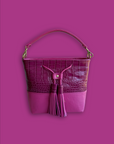 Mara Bucket: Pink Croc Print