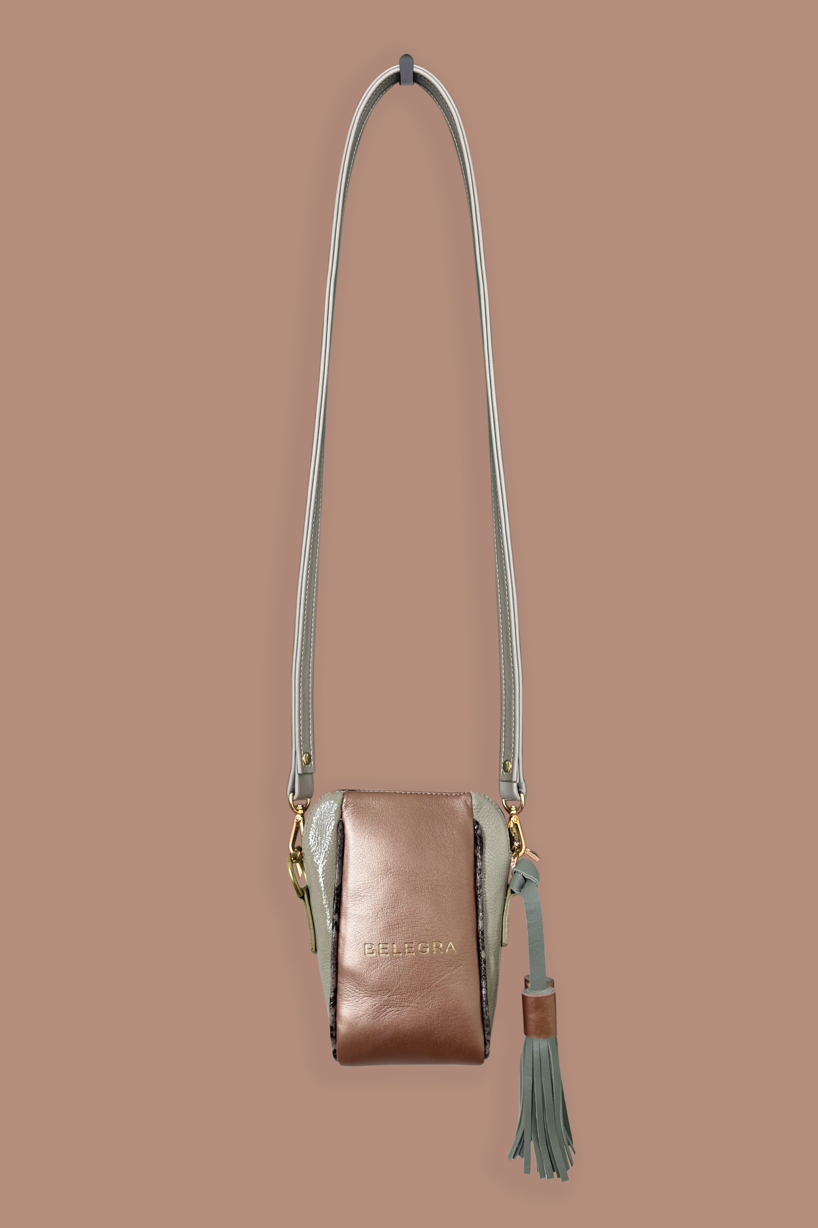 Crossbody Rose Gold &amp; Patent Smog