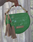 Husk Bag: Taupe & Green Croc Print