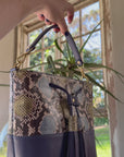 Mara Bucket: Indigo & Snake Print