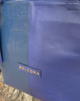 Amara Tote: Indigo & Blue Croc Print