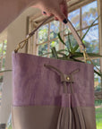 Mara Bucket: Taupe & Lilac Print