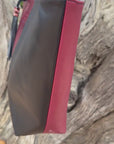 Amara Tote: Black & Deep Red Lizard Print