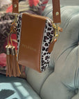 Crossbody Pouch Tan & Leopard
