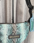 Echo Sling: Blue Snake Print & Black